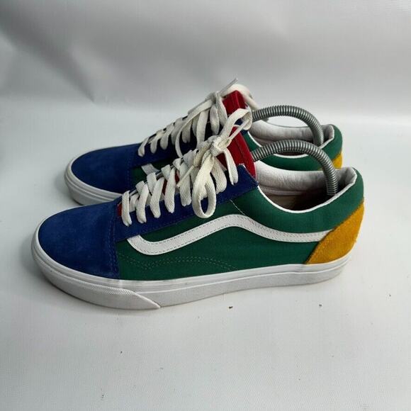 Vans Old Skool‎ Low Yacht Club Shoes Mens 9 Blue Red Yellow Green Suede/Canvas main image 5